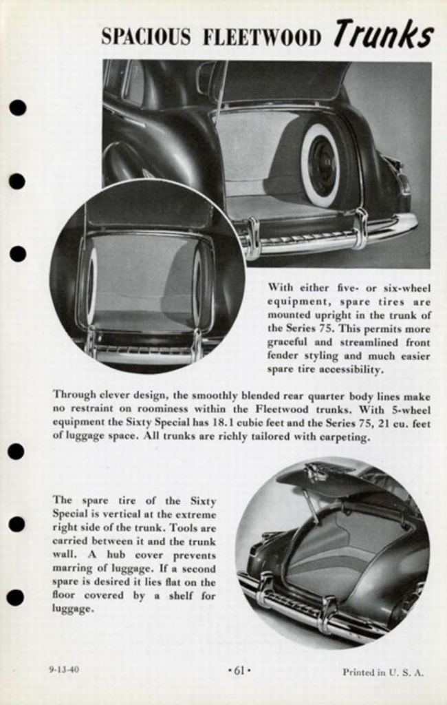 1941 Cadillac Salesmans Data Book Page 89
